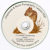 5 x Sue Walters Pyrography Lesson CDs - PDF Book. Falcon, Tiger, Loon, Chickadee, Chipmunk.